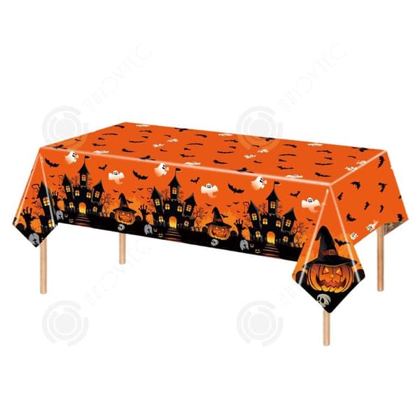 INN Halloween 137x274cm Små dekorationsföremål Bordsdekor Festdekoration PE Material Halloween bordsduk Dekorera