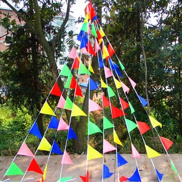 TEMPSA Multicolor Bunting Banner Triangel Hängande Bröllopsdekoration