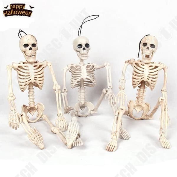 TD® Set med 3 Plast Halloween Skelett - Skrämmande hängande dekoration - Temafest - Halloween Deco Accessoarer i 40 X 10 cm