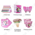 Miniatyrbild 3 av 4: TD® Unicorn-tema födelsedagsfestdekorationer Serveringsset - porslinsmaterial, paket 139 stycken