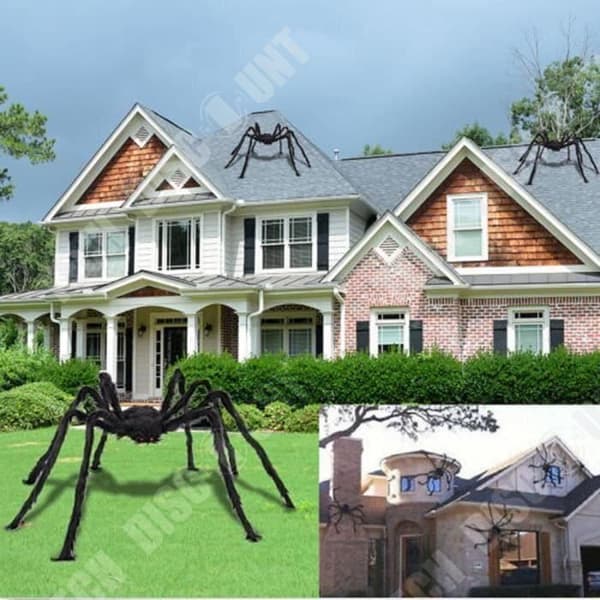 TD® Giant Furry Spindel Dekoration Halloween Skräck Delikat sammet Realistisk Dekoration i naturlig storlek Hem Inomhus Utomhus