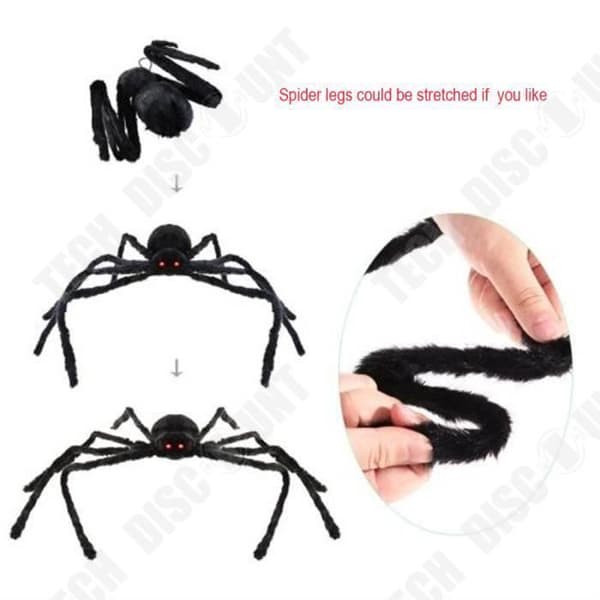 TD® Giant Furry Spindel Dekoration Halloween Skräck Delikat sammet Realistisk Dekoration i naturlig storlek Hem Inomhus Utomhus