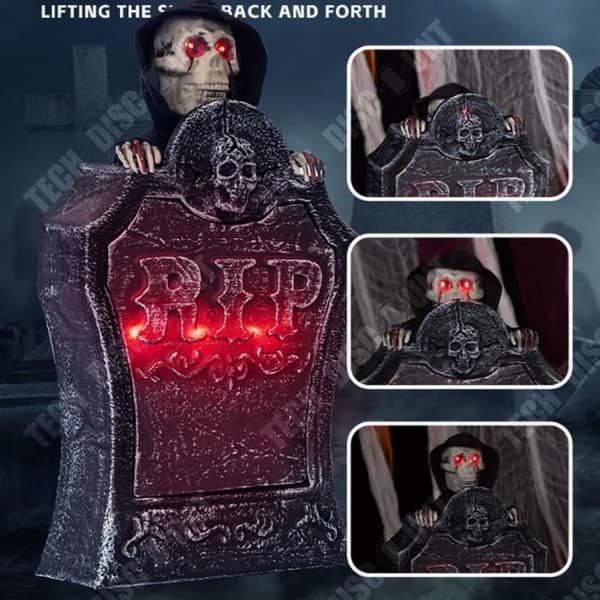 TD® Gravstenornament att lyfta 26*9.5*39cm Ljusdesign Lyftdekoration för gravstenar till Halloween