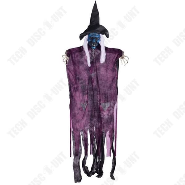 TD® Halloween Witch Hanging Ghost 67*133 cm Sceninställning Ansiktssimulering Lämplig för Halloween-dekoration