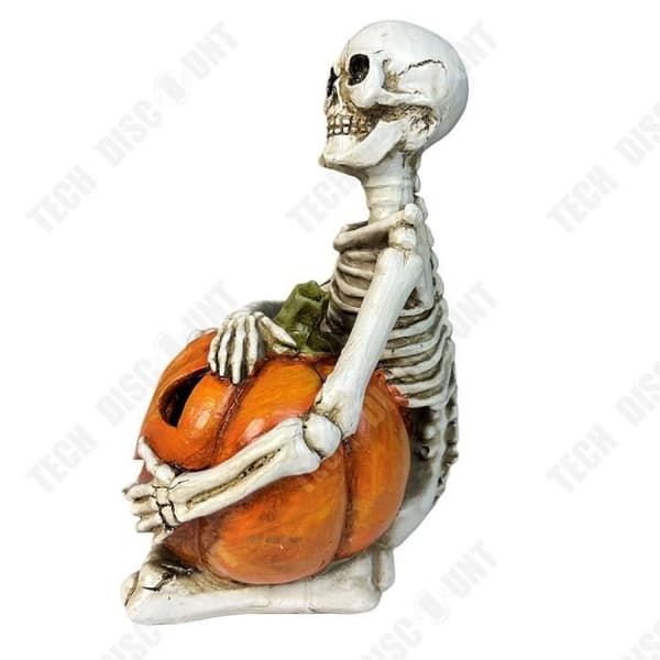 TD® Halloween Skelett Pumpa Dekoration 14*13*20,5 cm Charmig form Färgglada lampor Lämpliga för Halloween dekoration
