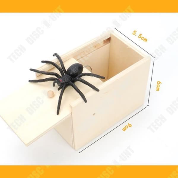 TD® Spider Toys Trälåda Simulering Creative Scare Black Läskiga leksaker Halloween-dekoration