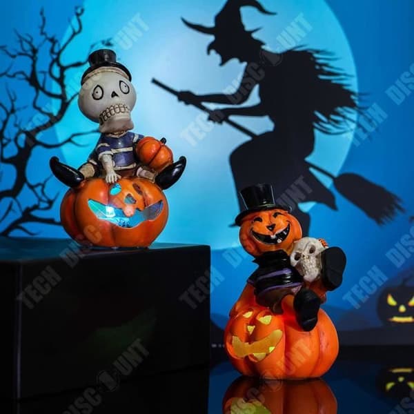 TD® Halloween Pumpafanor 2pcs 8*7*12cm Skelettornament Färgglad Blitz Passar för Halloween-dekoration