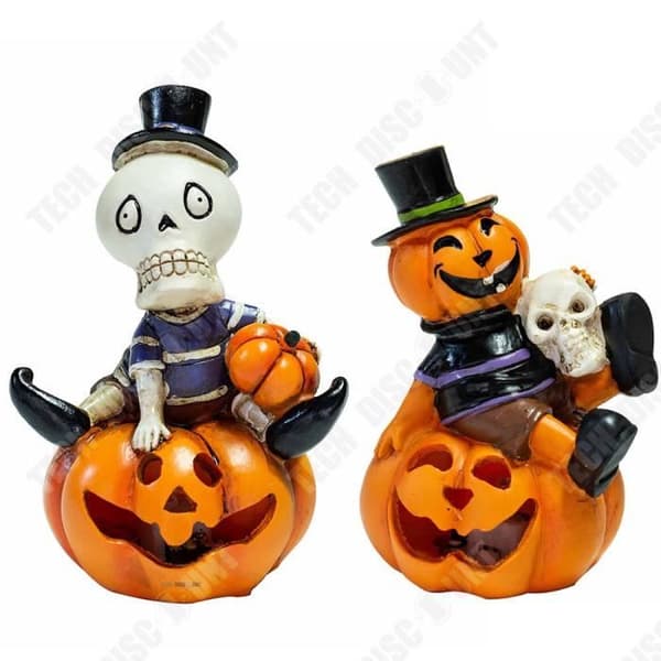 TD® Halloween Pumpafanor 2pcs 8*7*12cm Skelettornament Färgglad Blitz Passar för Halloween-dekoration