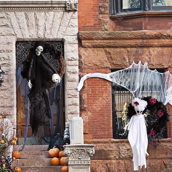 TD® Halloween Hängande Spöken White Ghost + Black Ghost Dekoration Rekvisita Nyhetsleksaker Lämpliga för Hallo