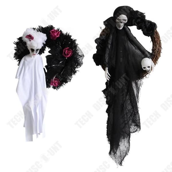 TD® Halloween Hängande Spöken White Ghost + Black Ghost Dekoration Rekvisita Nyhetsleksaker Lämpliga för Hallo