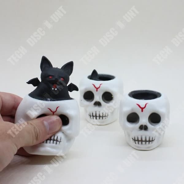TD® 3st Skrämmande dödskalleleksaker Skelettfladdermus Creative Simulation 6cm*6cm*5,7cm Skrämmande Halloween-dekoration