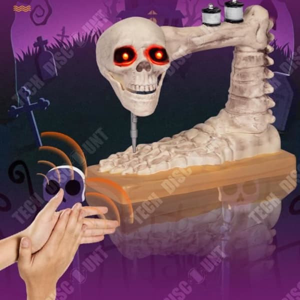TD® Ghost Symaskin 30,7*26,5*11cm Ljus- och ljudtrådbunden röstaktivering Halloween dekoration rekvisita