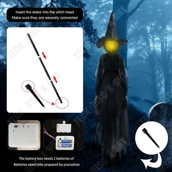 TD® Halloween dekoration halloween röststyrning hand i hand häxa atmosfär layout dekoration belysning rekvisita