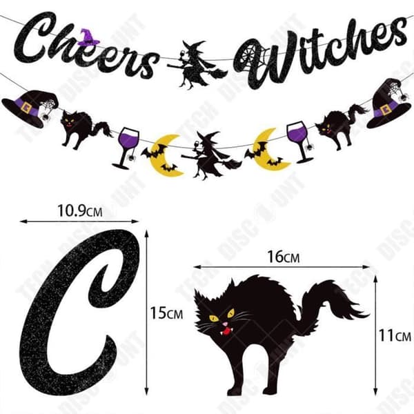TD® Halloween dekoration häxa fest dekoration halloween fest dra flagga banner set spider boo ballong