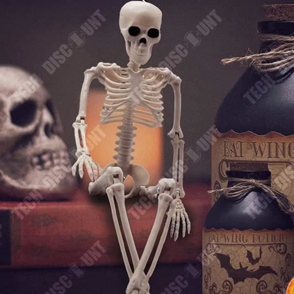 TD® Plastikskelet 165 cm Vit Mänskligt skelett Att hänga Plastikskelet Designat för Halloween-dekorationer