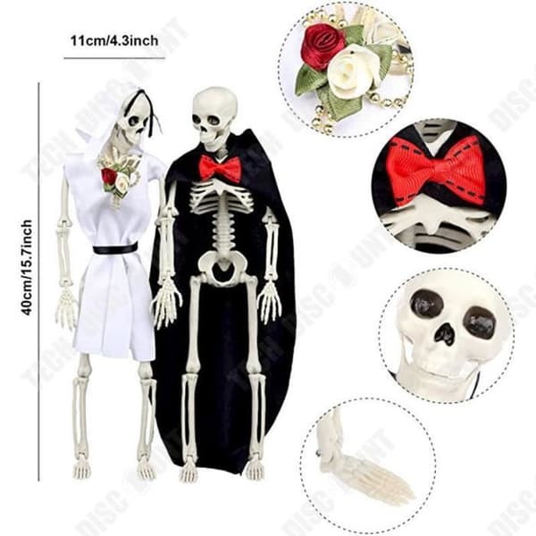 TD® Halloween dekoration halloween Skelett Skelett 40cm Simulering Mänskligt plastskelett Scenarrangemang Rekvisita