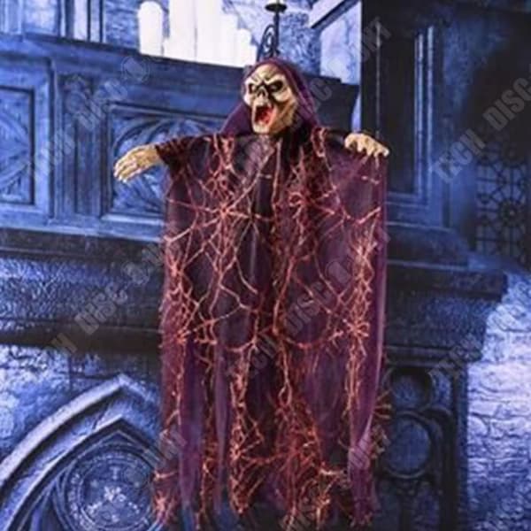 TD® Halloween Decoration Ghost Prop Röststyrd - Hanging Skull Voice Control Decoration - Alloween Deco Costume