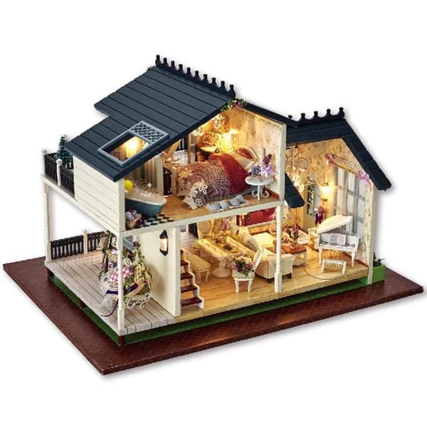 TD® Provence hus gör-det-själv stuga modell villa stort hus leksak modell smart barn flickor leksak present DIY