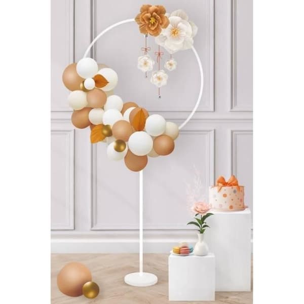 Festdekoration - PTIT CLOWN - Rund ballongstöd 165 cm - Vit - Plastik