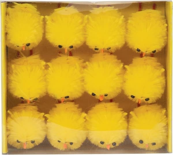 'P'TIT Clown re23841, 12-pack mini kycklingar 4cm Påskdekoration'