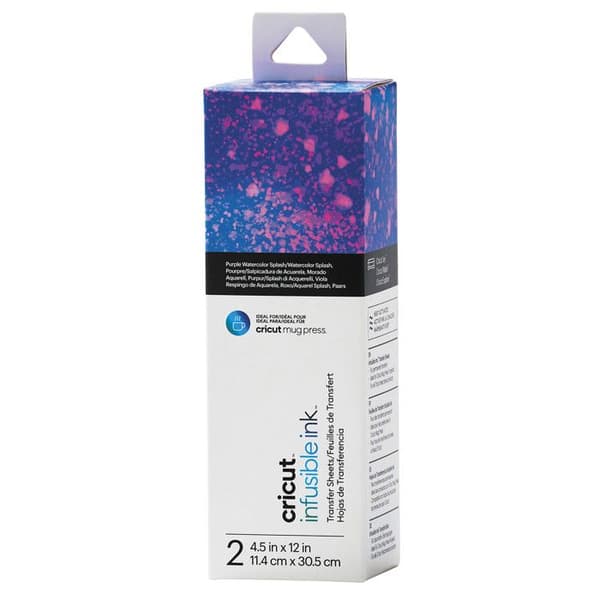 Cricut-tillbehör - Cricut - Set med 2 överföringsark - Splash Watercolor - 30,5 x 11,4 cm