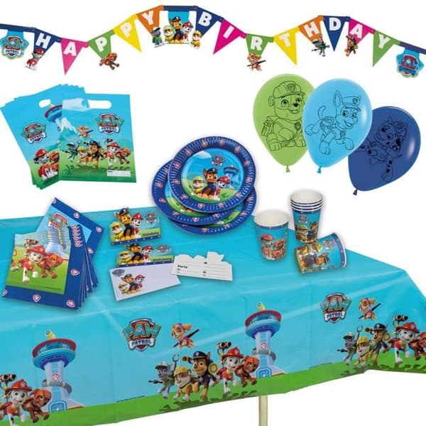 Festuppsättning - Paw Patrol - Tib - 51 delar - Blå - För barn - Bästa dekoration för födelsedag