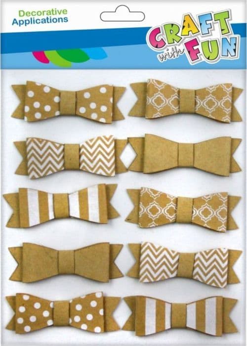 "Borddekorationer - små dekorativa föremål, Pyssla med lust - PAPPER KO1 - CF DEKORATION DEK PAP BOW BOW 10PCS NAT 12/14"