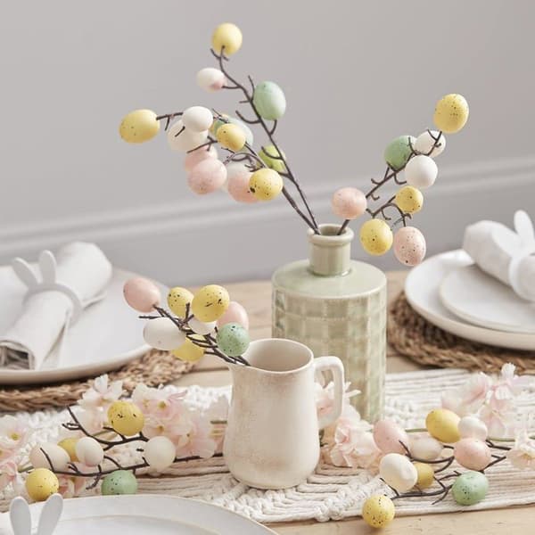 Ginger ray - EGG-223 - Äggcitering Set med 5 påskstjälkar och spräckliga ägg Flerfärgad En storlek