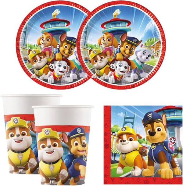 Engångsservis - Procos - Paw Patrol - 52 delar - Tallrikar och muggar - Flerfärgad