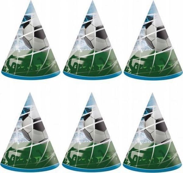 Procos - PR93749 - Konformade pappersmössor för fotbolls- och sportfans, FSC, 6 stycken