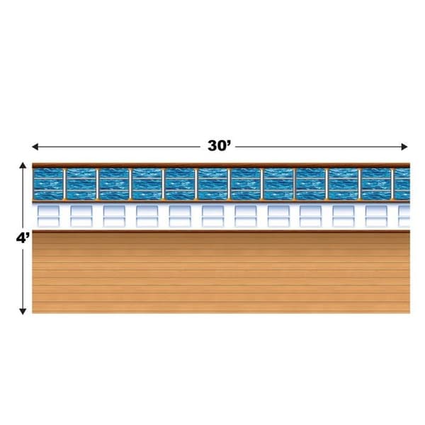 Beistle - 52028 - 1-pack kryssningsskepp däck bakgrund, 4-fot med 30-fot