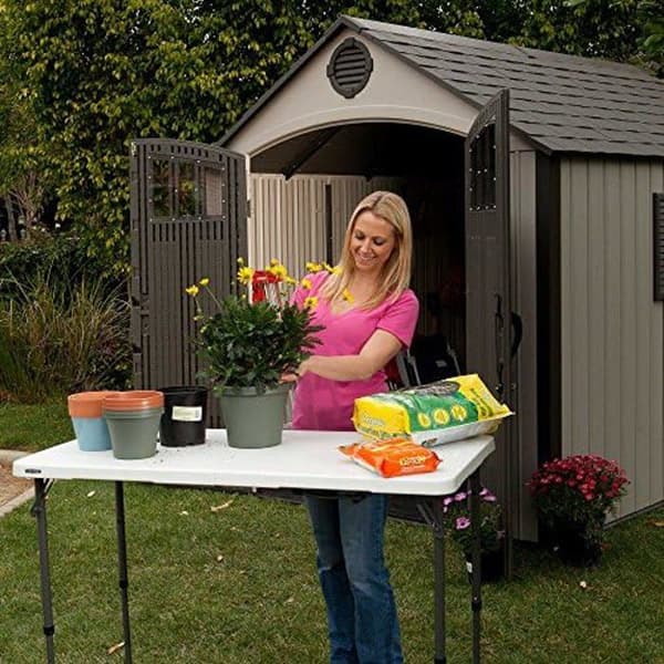 Fällbord - Livstid - 122 x 61 cm - Flerfärgad - Perfekt för camping och trädgård - Blandat