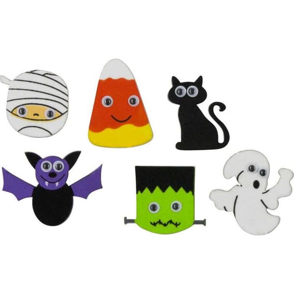 Silikonklistermärken Monster Halloween 4,2 cm 12 stycken