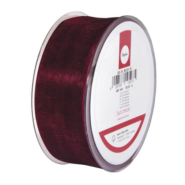 Röd vin organdi band 40 mm per meter