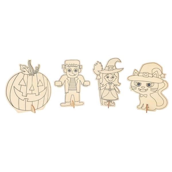 Halloweenfigurer i trä 4 delar