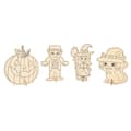 Miniatyrbild 1 av 2: Halloweenfigurer i trä 4 delar
