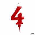 Pikkukuva 1 / 2: Kynttilä Syntymäpäivä Punainen Numerot 4 (12 osaa)