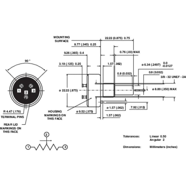 Vishay 357B0103MXB251S22 357B0103MXB251S22 Potentiometer i ledande plast Mono 1 W 10 kΩ 1 st