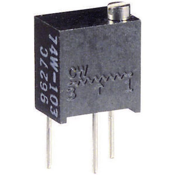 Vishay T63YB104KT20 T63YB104KT20 Trimmpotentiometer 12-växlar Linjär 0.25 W 100 kΩ 4320 ° 1 st