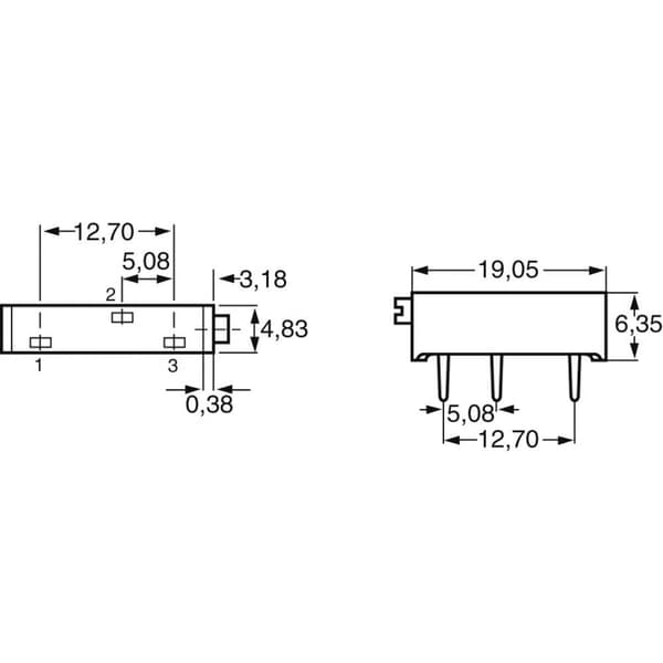 Vishay M43P100KB40 M43P100KB40 Trimmpotentiometer 15-växlar Linjär 0.75 W 10 Ω 5400 ° 1 st