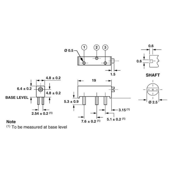 Vishay M43P100KB40 M43P100KB40 Trimmpotentiometer 15-växlar Linjär 0.75 W 10 Ω 5400 ° 1 st