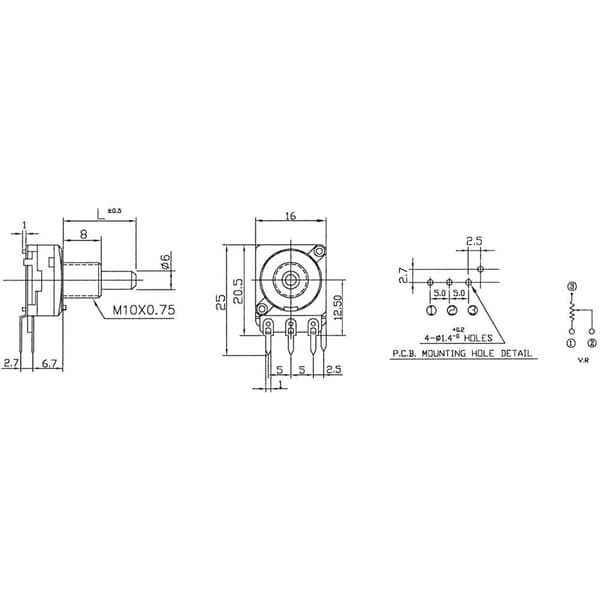 Potentiometer Service 2181 2181 Roterande potentiometer Mono 0.05 W 100 kΩ 1 st