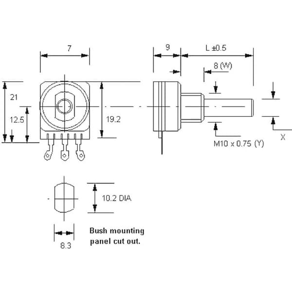 Potentiometer Service 7240 7240 Roterande potentiometer Mono 0.25 W 470 kΩ 1 st