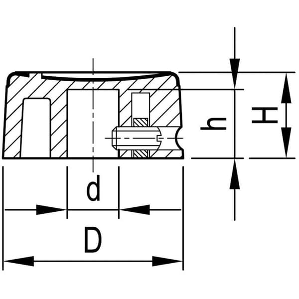 OKW A1321260 A1321260 Vridknapp Aluminium, Svart (Ø x H) 21 mm x 10 mm 1 st