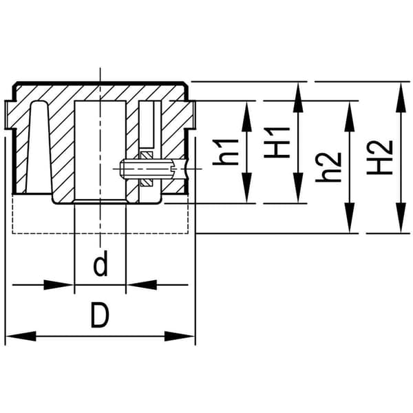 OKW A1422469 A1422469 Vridknapp Aluminium (Ø x H) 22.2 mm x 15.5 mm 1 st