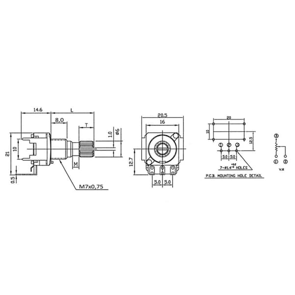Alpha RD1601F40B415KB100KM RD1601F40B415KB100KM Roterande potentiometer Mono 0.2 W 100 kΩ 1 st