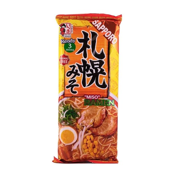 Ramen Nudlar Vegansk/Miso Smak 186g ZH Sapporo Japan