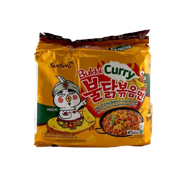 Ramen Nudler Varm Kylling Med Karrysmag 140gx5pak Samyang Koreansk