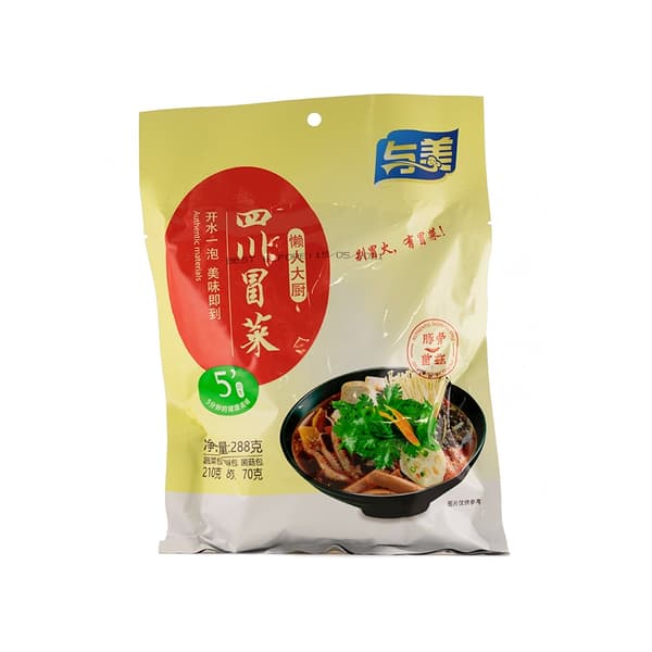 Snabbnudlar Grönsaker/Svamp Sichuansmak 288g Yumei Kina