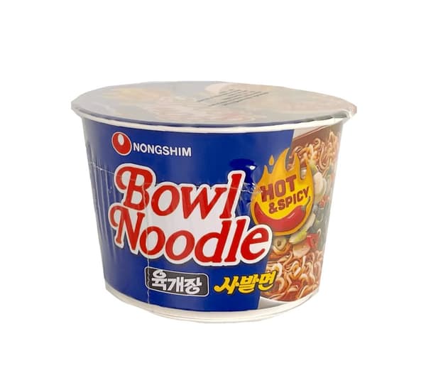 Snabbnudlar Bowl Hot/Spicy Blå 100g Nongshim Korea